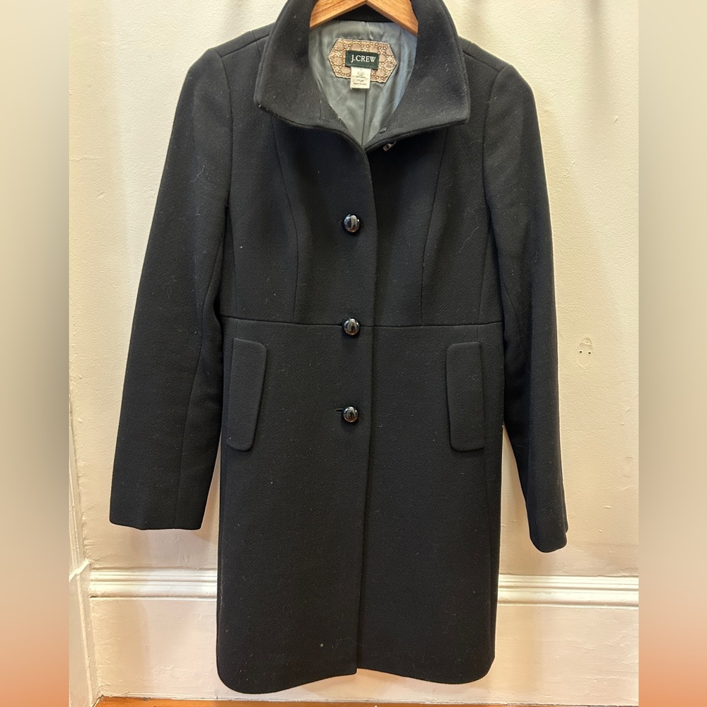 J. Crew Classic Black Pea Coat